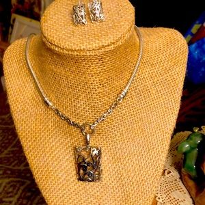 Kristine jewelry set VINTAGE with original black velvet and her logo.